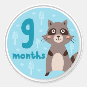 Sticker rond classique 9 mois pour bébé