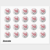 Sticker rond classique à balle de golf 70e anniver (Feuille)