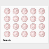 Sticker rond classique à boule Disco Rose (Feuille)