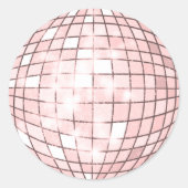 Sticker rond classique à boule Disco Rose (Devant)