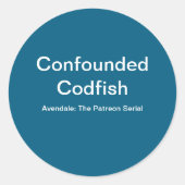 Sticker rond classique à codfish (Devant)