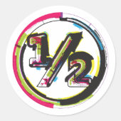 Sticker rond classique à demi-symbole Grunge (Devant)