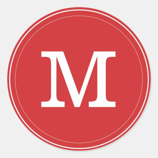 Sticker rond classique à enveloppe de monogramme r (Devant)