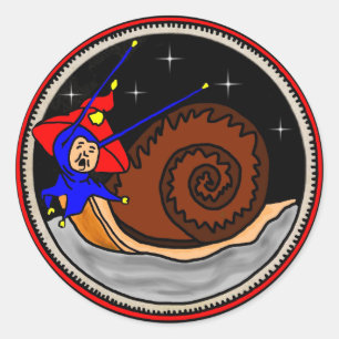 Sticker rond classique à escargots bizarres