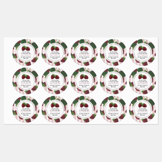Sticker rond classique à fraise sur mesure (Feuille)