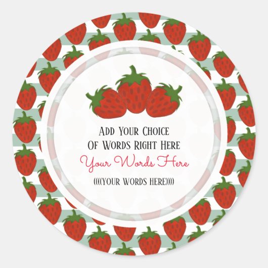 Sticker rond classique à fraise sur mesure (Devant)