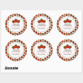 Sticker rond classique à fraise sur mesure (Feuille)