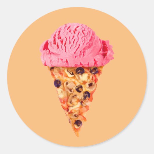 Sticker rond classique à la pizza à glace (Devant)