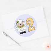 Sticker rond classique à marguerite 2e anniversair (Enveloppe)