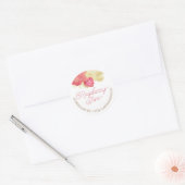 Sticker rond classique à mousse de framboise (Enveloppe)