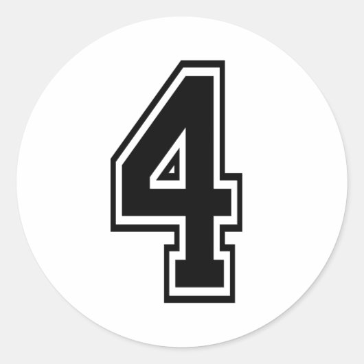 Sticker rond classique à quatre pieds noirs (Devant)