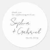 Sticker rond classique à script minimal (Devant)