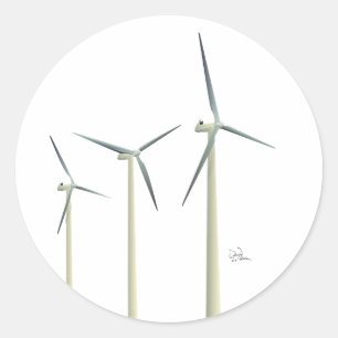Sticker rond classique à turbine éolienne