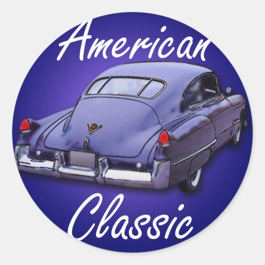 Sticker Rond Classique américain Cadillac 1949 (Devant)