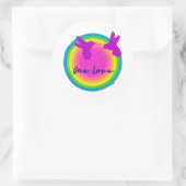 Sticker rond classique AMOUR (Sac)