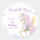 Sticker rond classique Anniversaire. (Devant)