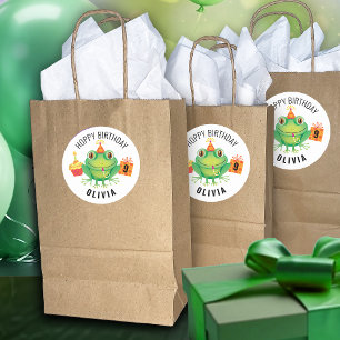 Sticker rond classique Anniversaire de Grenouille