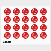Sticker rond classique Arrière - plan rouge 5% OFF (Feuille)