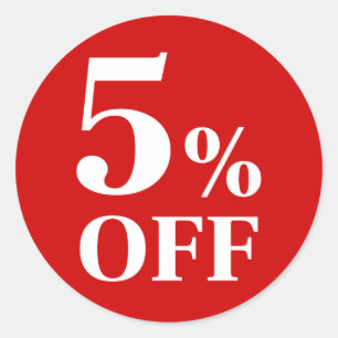 Sticker rond classique Arrière - plan rouge 5% OFF