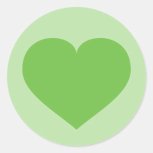 Sticker rond classique au coeur vert