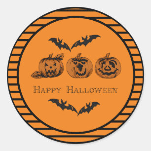 Sticker rond classique automne/Halloween/citrouill