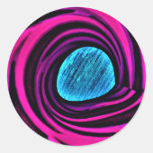 Sticker rond classique avec design Whirlpool. (Devant)