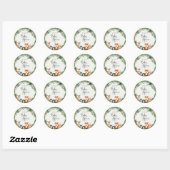 Sticker rond classique Baby shower bois (Feuille)