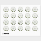 Sticker rond classique Baby shower bois d'hiver (Feuille)