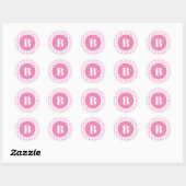 Sticker rond classique Baby shower Cercles roses (Feuille)