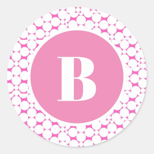Sticker rond classique Baby shower Cercles roses (Devant)