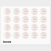 Sticker rond classique Baby shower cygne (Feuille)