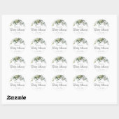Sticker rond classique Baby shower Eucalyptus (Feuille)