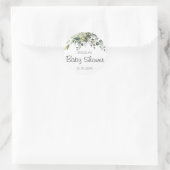 Sticker rond classique Baby shower Eucalyptus (Sac)
