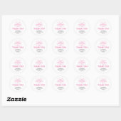 Sticker rond classique Baby shower fille rose mign (Feuille)