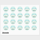 Sticker rond classique Baby shower jumeaux (Feuille)