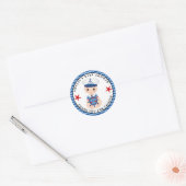 Sticker rond classique Baby shower nautique (Enveloppe)