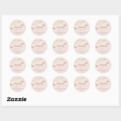 Sticker rond classique Baby shower papillon (Feuille)