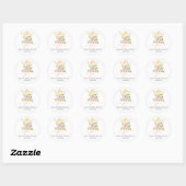 Sticker rond classique Baby shower théière (Feuille)