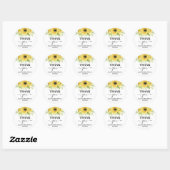 Sticker rond classique Baby shower tournesol (Feuille)