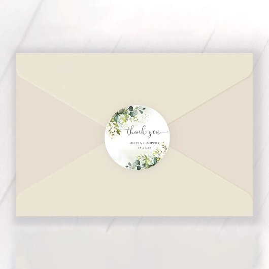 Sticker rond classique Baby shower vert