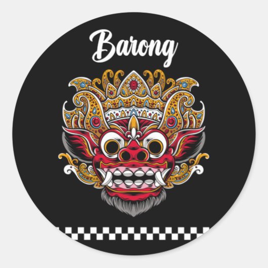 Sticker rond classique Barong Bali (Devant)