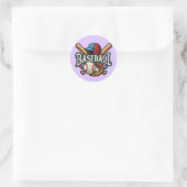 Sticker Rond Classique Baseball Essentials / Stylish Retro Lege (Sac)