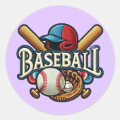 Sticker Rond Classique Baseball Essentials / Stylish Retro Lege (Devant)