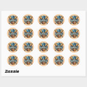 Sticker Rond Classique Baseball Essentials / Stylish Retro Lege (Feuille)
