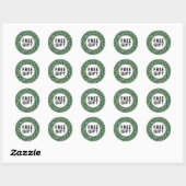 Sticker rond classique Belle conception cadeau gra (Feuille)