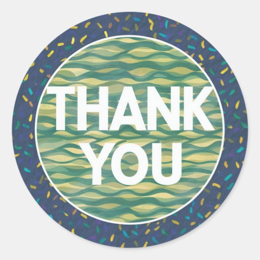 Sticker rond classique Belle conception Merci (Devant)