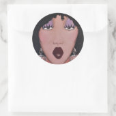 Sticker rond classique "Black Beauty Diva" (Sac)
