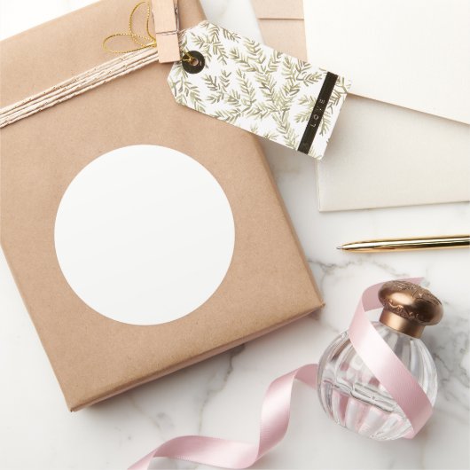 Sticker rond classique blanc (Cadeaux)