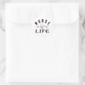 Sticker rond classique blanc Nurse Life (Sac)