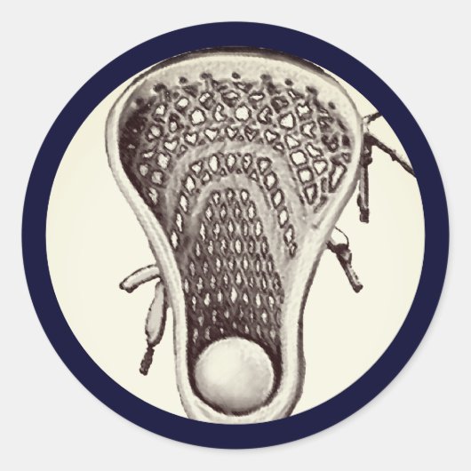 Sticker rond classique bleu marine (Devant)